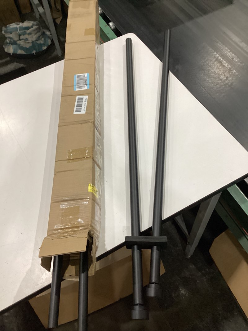 Condition photo showing Good Condition for 2 pack heavy duty 1 inch diameter single curtain rods 36-72” adjustable window curtain rod with aluminum alloy cylindrical cap finials, wall mount and ceiling mount, matte black matte black 36-72"