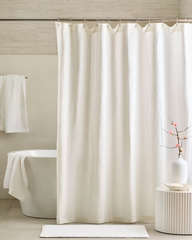 quince european linen shower curtain color:ivory 72in x 72in