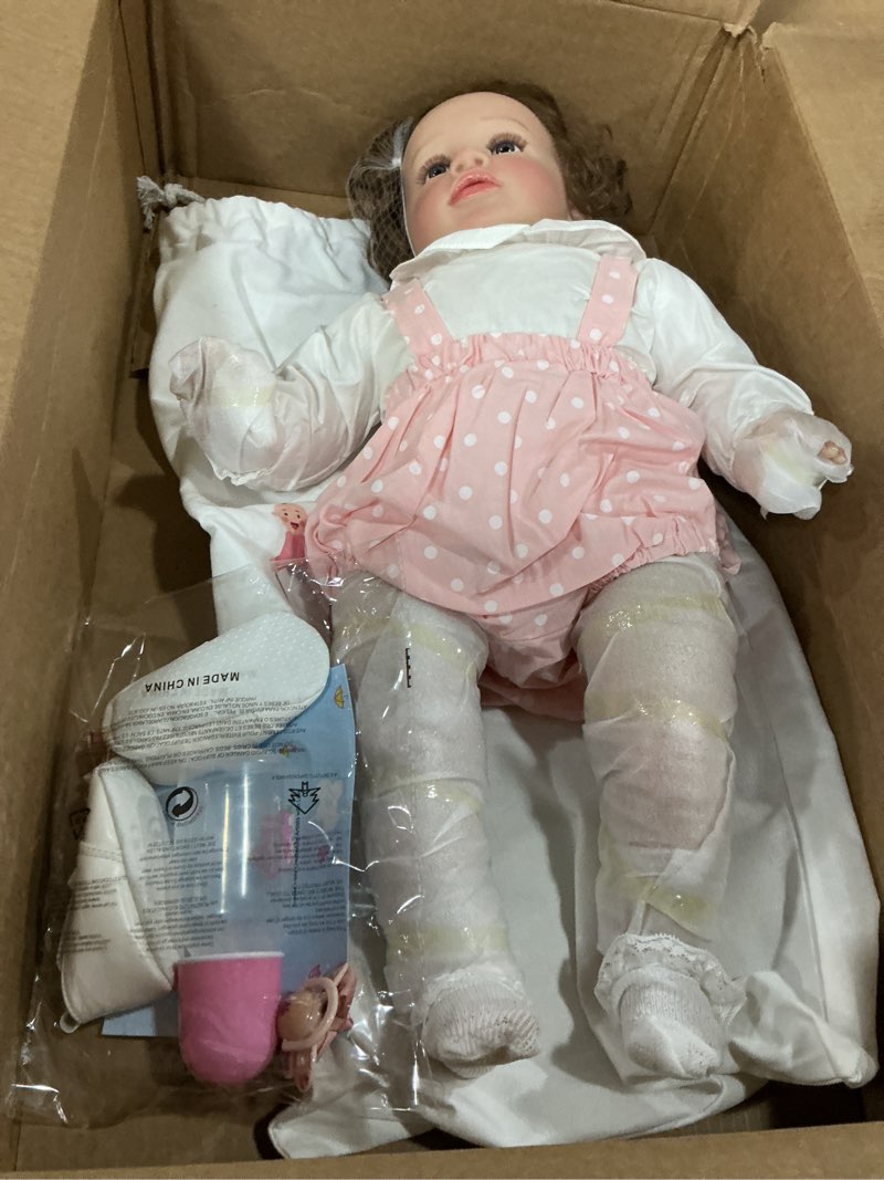 Condition photo showing New/Like New for angelbaby big reborn realistic baby doll reborn toddler girl 26 inch real life newborn silicone doll lifellike weighted cute princess babies that look real children gift for girl boy play toys white/pink