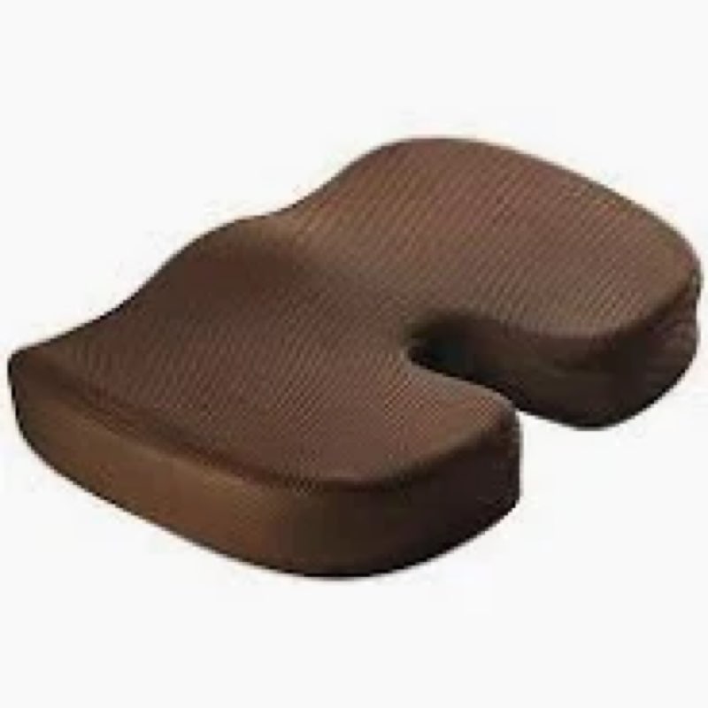 Car Seat Cushion, Ergonomic Memory Foam Desk Chair Cushion for Sciatica & Tailbone & Coccyx Pain Relief,Chair Pillow,Travel Seat Cushion for Long Sitting Office Workers,car Drivers Brown