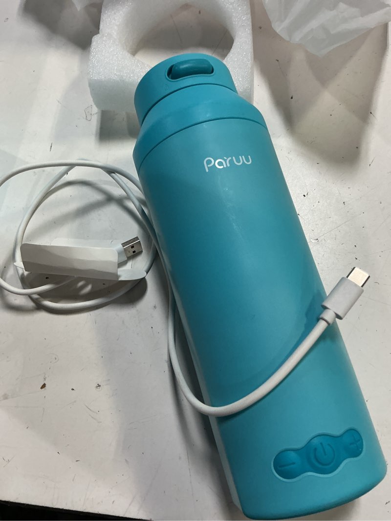 Condition photo showing Good Condition for paruu portable bottle warmer for travel, easy-clean wide mouth, portable milk warmer with fast heating for night feeding, 7-temp control, large 12oz capacity, ideal gifts for new parents, blue