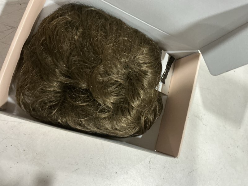 Condition photo showing As Is for reecho hair topper, short wiglet hair topper for women with thinning large coverage synthetic top crown hairpiece for women - medium brown
