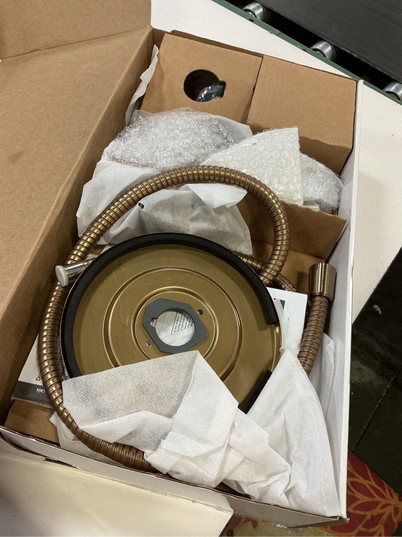Condition photo showing Good Condition for moen beric bronzed gold single handle modern tub and shower faucet with handshower, valve included, 82775bzg