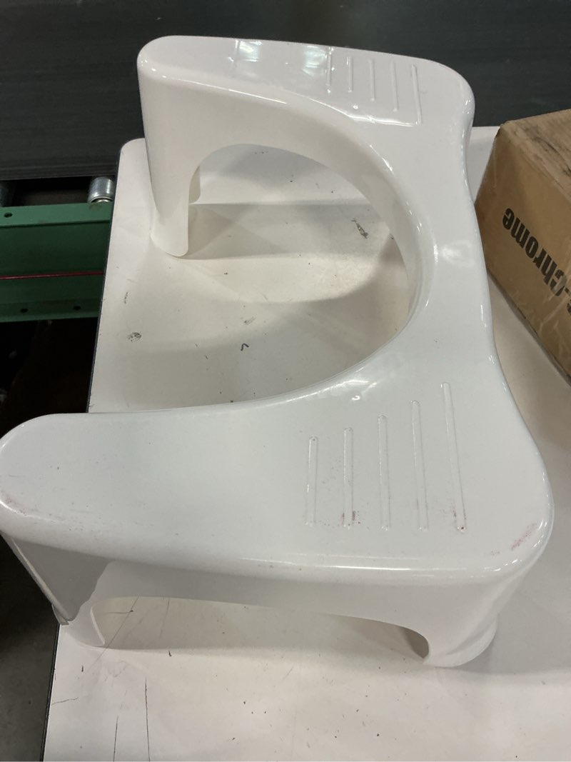 Condition photo showing As Is for Squatty Potty Simple Curve Bathroom Toilet Stool 7" White