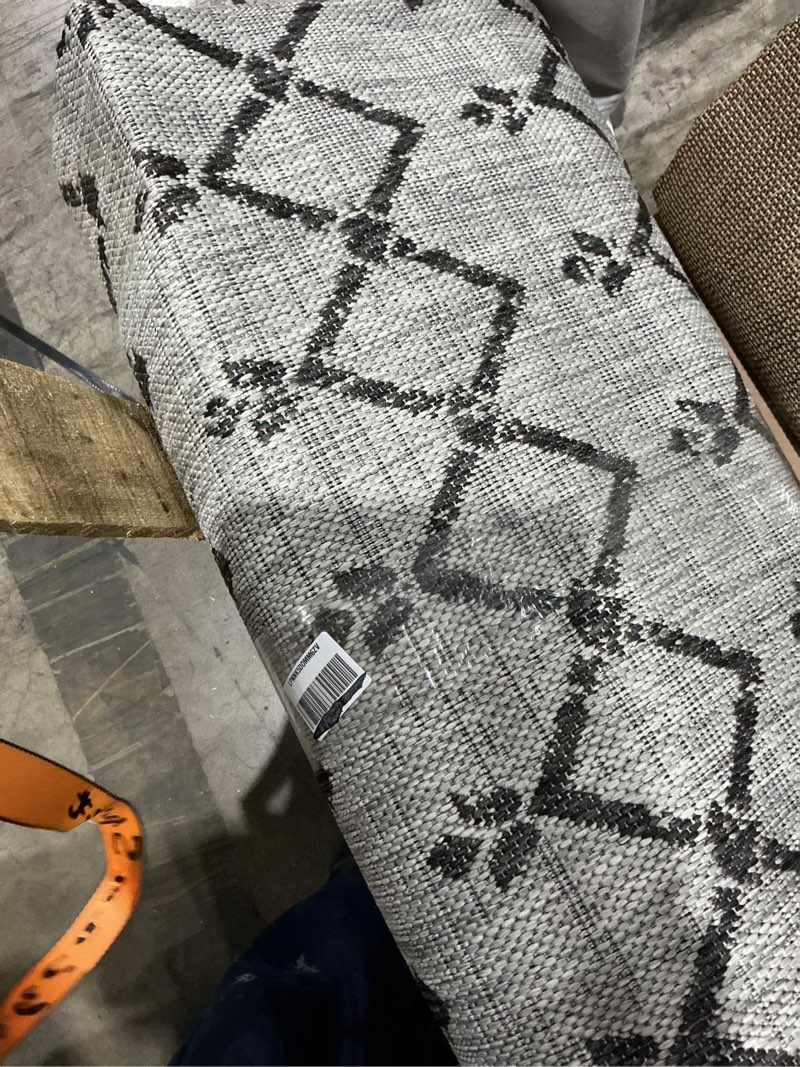 Condition photo showing Good Condition for jonathan y moroccan geometric indoor outdoor area rug 10x14 light gray/black, ourika textured weave for backyard, patio, porch, easy-cleaning, high traffic, pet-friendly, non-shedding (smb108e-14)