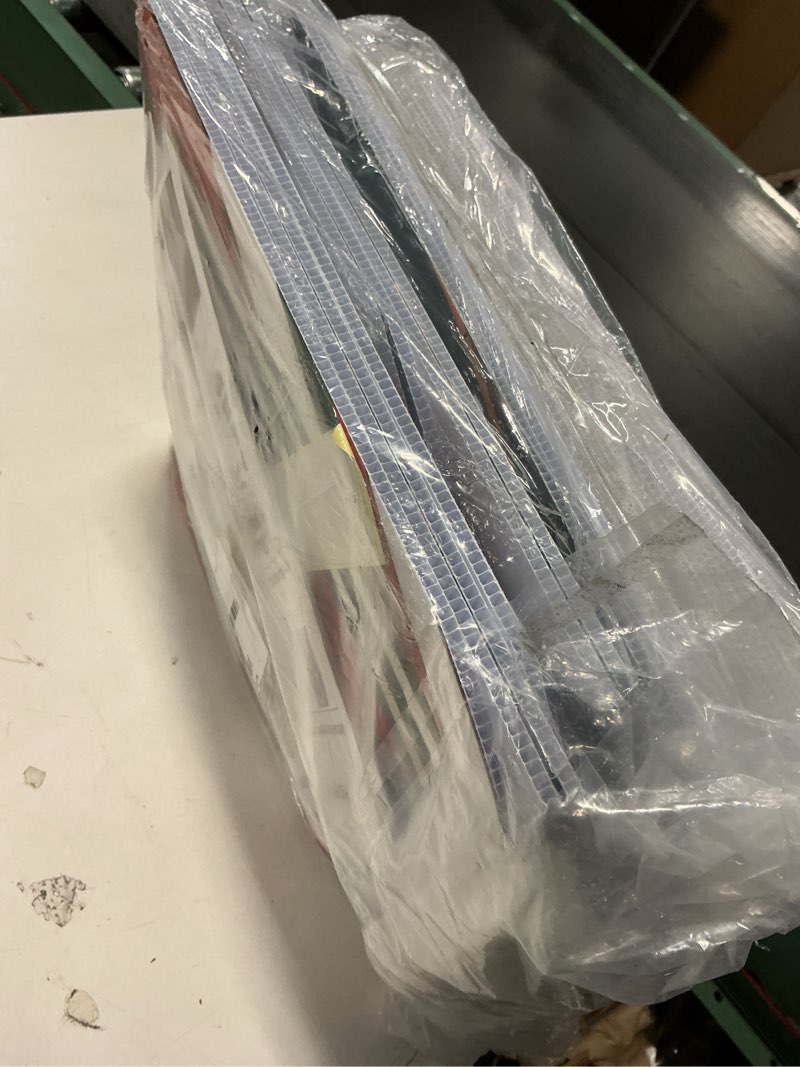 Condition photo showing New/Like New for Extra Large Christmas Welcome to Santa’s Workshop Decorations, 7.2 x 5.4 FT Santa’s Workshop Cardboard Cutout Corrugated Plastic Life-Size Christmas Photo Booth Prop for Indoor Outdoor Decor