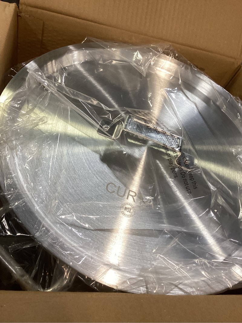 Condition photo showing Good Condition for curta 20 quart aluminum stock pot with lid, heavy duty commercial grade large capacity cooking pot for boiling, stewing, great for kitchen, restaurant, catering, and home use,nsf certified 20 quarts