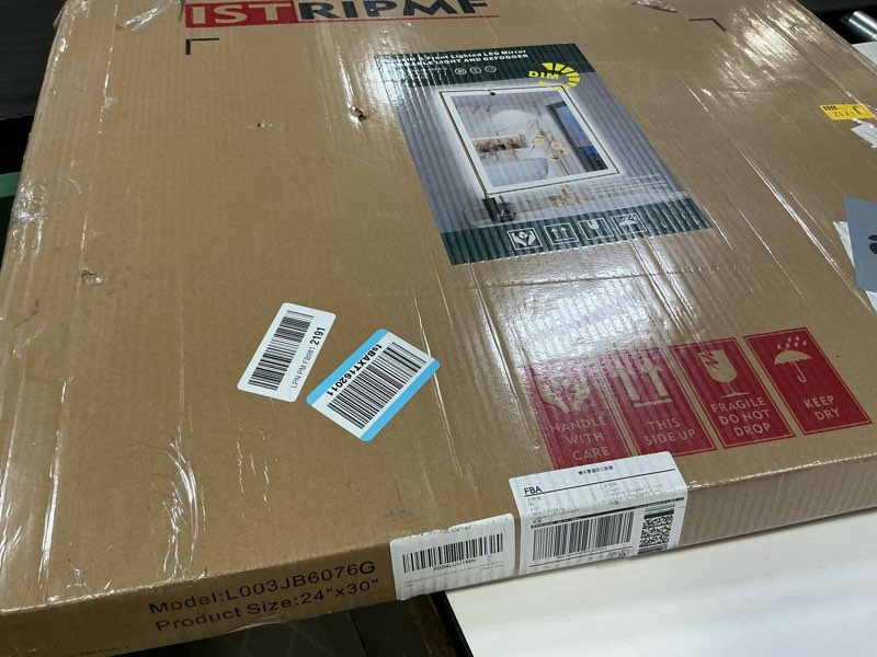 Condition photo showing Good Condition for 24x30 LED Bathroom Mirror with Gold Frame, Backlit and Fron Light, Anti-Fog, Dimmable, Memory Function, Shatterproof, LED Vanity Mirror for Bathroom(Horizontal/Vertical Hangs) Gold-dual Light 24"L x 30"W