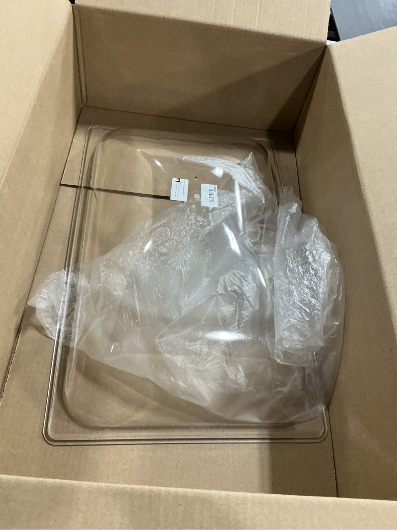 Condition photo showing As Is for winco polycarbonate clear dome cover, full full size handled