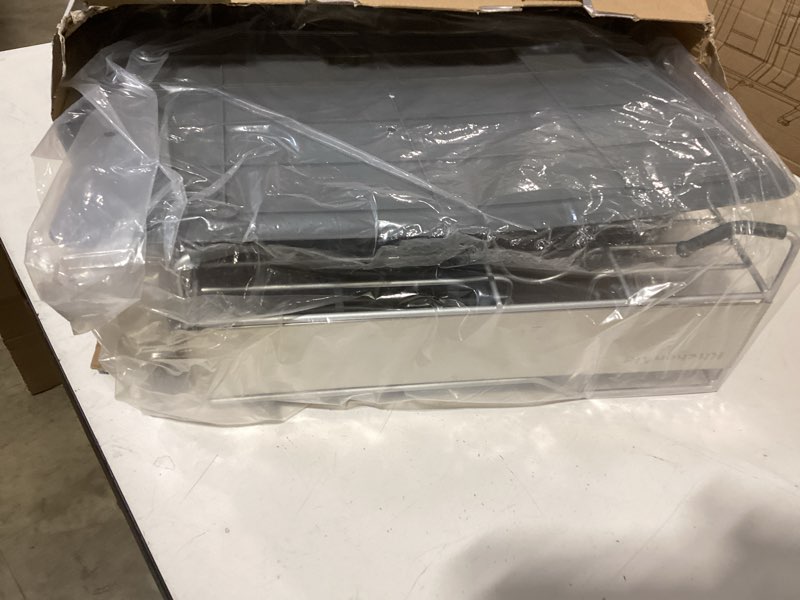Condition photo showing As Is for kitchenaid large capacity full size rust resistant dish rack with angled drain board and removable flatware caddy, light grey gray full size