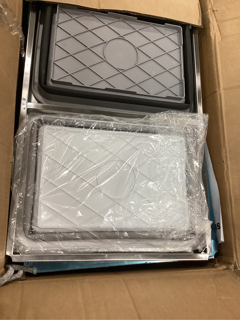 Condition photo showing Good Condition for *Improved & Upgraded* Medical Stainless Steel 2 Tier Rolling Cart with Wheels and Drawers | Dental Hospital Nursing Trolley | Easy-to-Disinfect Phlebotomy Mobile Workstation