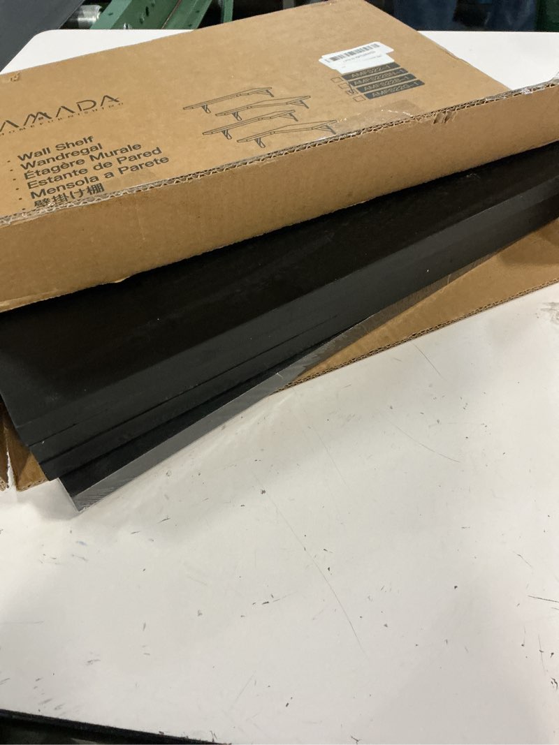 Condition photo showing Good Condition for amada homefurnishing corner floating shelves, set of 4 corner wall shelves, shelves for wall decor, corner wood shelves for home decor, office, bedroom, bathroom, laundry room, kitchen, black