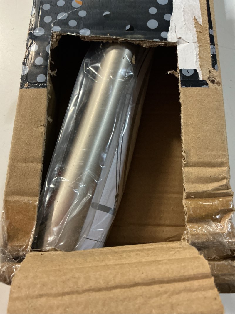 Condition photo showing New/Like New for curved shower curtain rod for bathroom, 40-72 inches adjustable curved shower rod, 0.9mm rustproof shower curtain rod with rotating brackets for extra shower space, need to drill, brush nickel