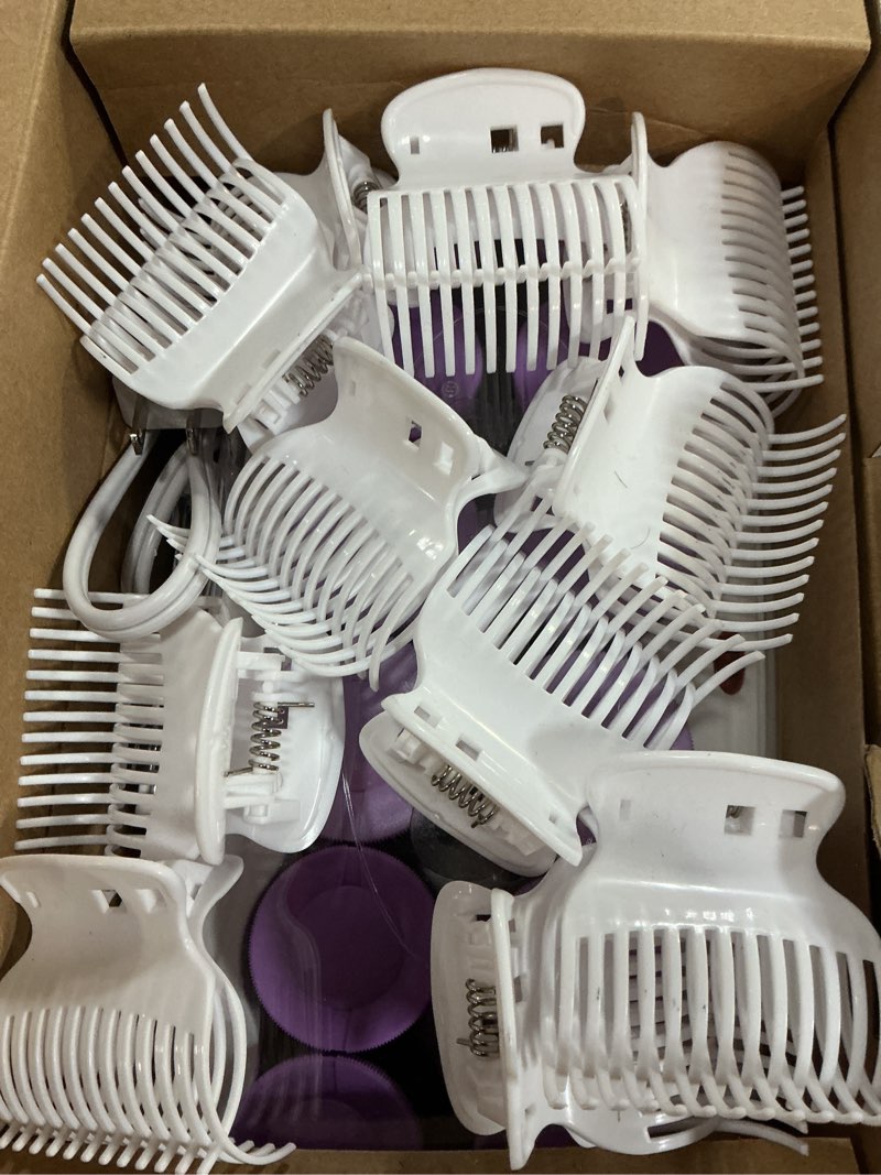 Condition photo showing New/Like New for conair hot rollers for long, medium & short hair, 12 ceramic flocked 1½-inch and 1¾-inch heated hair rollers with clips, hot curlers for women, volume & curls, amazon exclusive