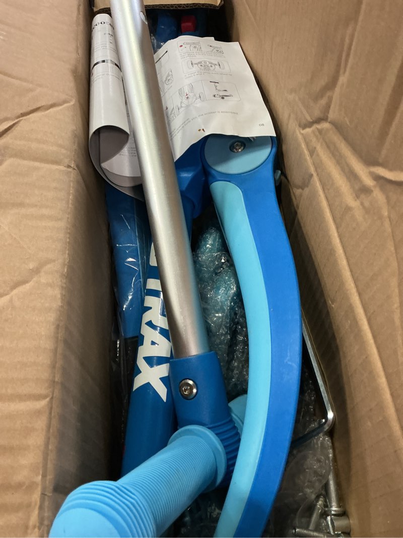 Condition photo showing As Is for gotrax ks3 kids kick scooter, led lighted wheels, adjustable height handlebars and removable seat, lean-to-steer & widen anti-slip deck, 3 wheel scooter for kids ages 2-8 and up to 100 lbs (skyblue)