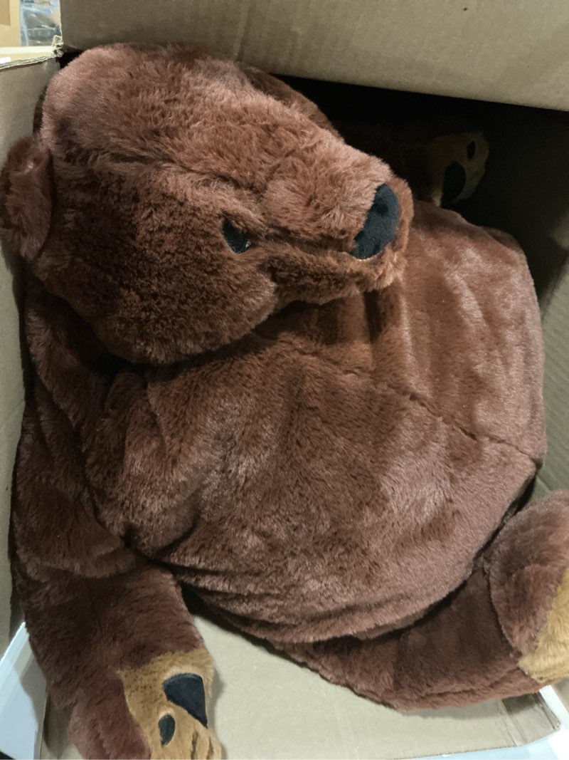 Condition photo showing Good Condition for SNOWOLF Djungelskog Bear Giant Simulation 100 cm Bear Toy Stuffed Animal Plush Doll Huge Cuddly Dark Brown Teddy Bear for Home Decoration Valentine's Birthday Gift, 39.3 in/100 cm Brown 39.3inch/100cm
