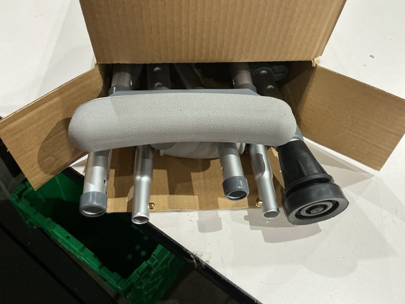 Condition photo showing Good Condition for aluminum alloy crutches for adults, pair of height adjustable crutch (fits 4'7" - 6'7"), universal & lightweight crutches for kids, includes padded underarm cushions, rubber tips, 300 lbs capacity