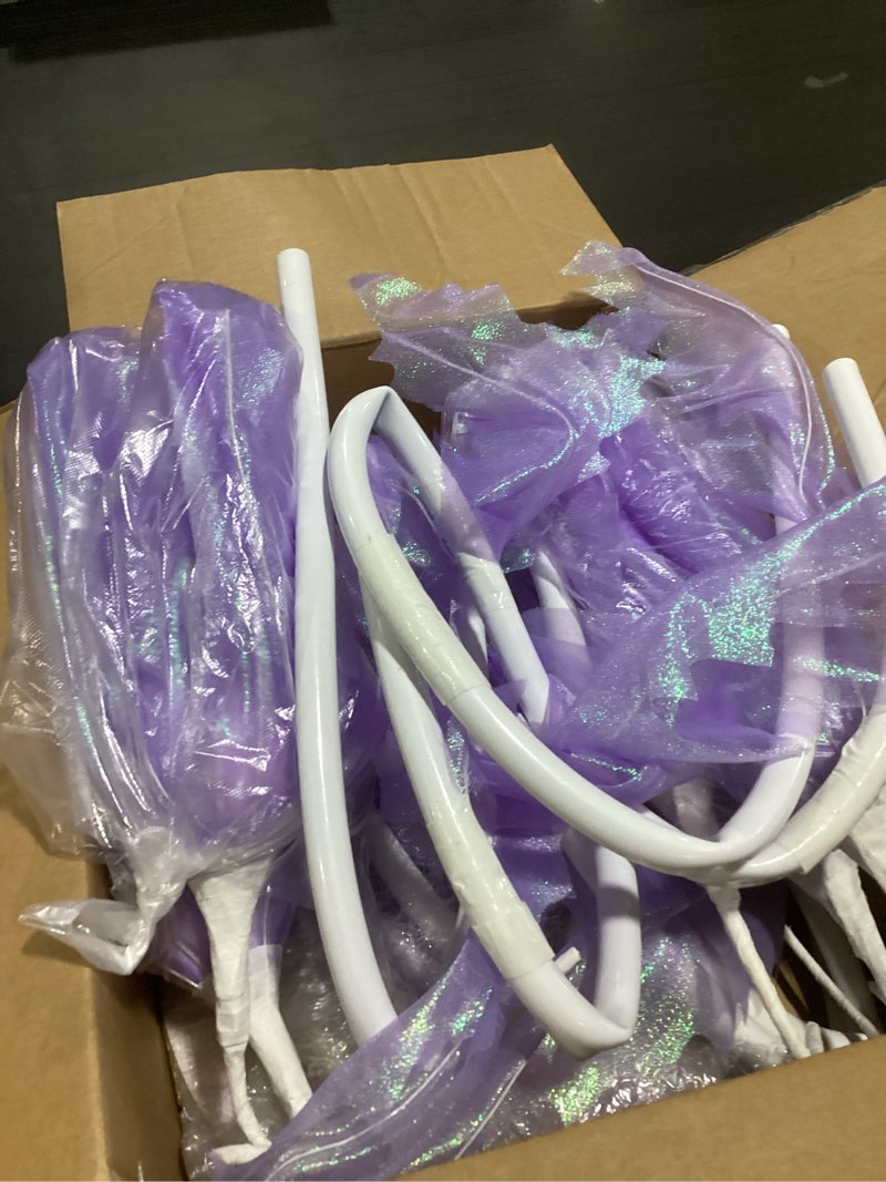 Condition photo showing Good Condition for croblissful 2 set 4.4 ft wedding giant flowers decorations oversized purple artificial silk flower decorations huge spring wedding flower for party backdrop decor photography props shop window display