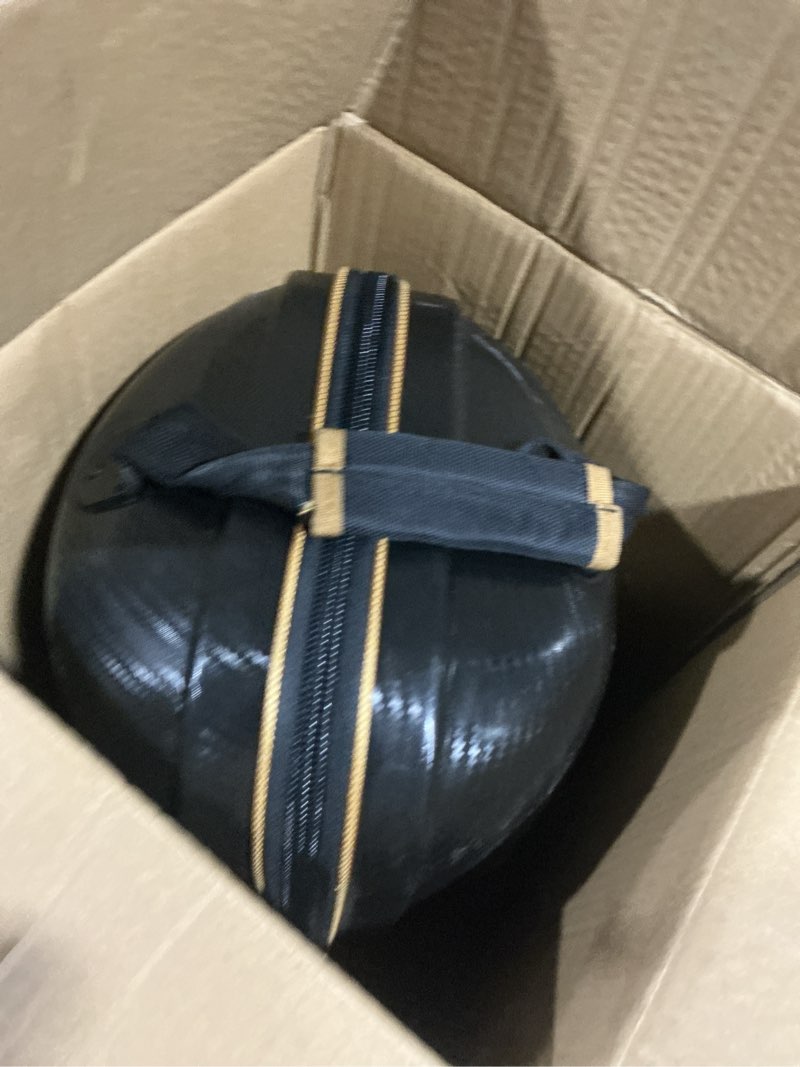 Condition photo showing Good Condition for golf travel bags for airlines with carbon fiber hard top, protective club traveling cover with wheel, golf club carrier case for airplanes, thick padding, durable zippers and 2 sided spacious pockets black carbon fiber with gold piping