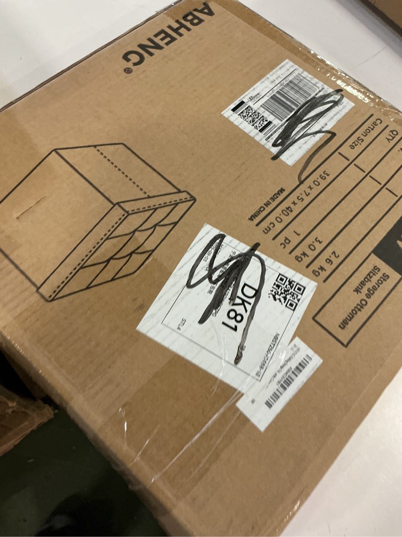 Condition photo showing New/Like New for Folding Storage Ottoman, Velvet Storage Bench, Footrest, Footstool,for Living Room, Bedroom and Office,15 x 15 x 15 Inches, 300 kg Load Capacity,Cream White, UASND04W