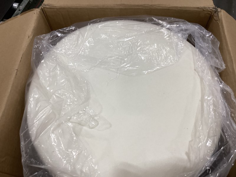 Condition photo showing Good Condition for Round Ottoman with Storage Set of 2 Vanity Stool Foot Rest with Removable Lid White Velvet Storage Ottoman Stool for Living Room and Dorm Cream