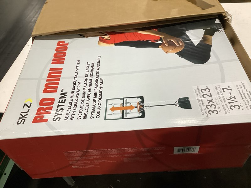 Condition photo showing As Is for (Incomplete) SKLZ Pro Mini Hoop Outdoor Basketball System with Adjustable-Height Pole and 7-Inch Ball, HP08-000