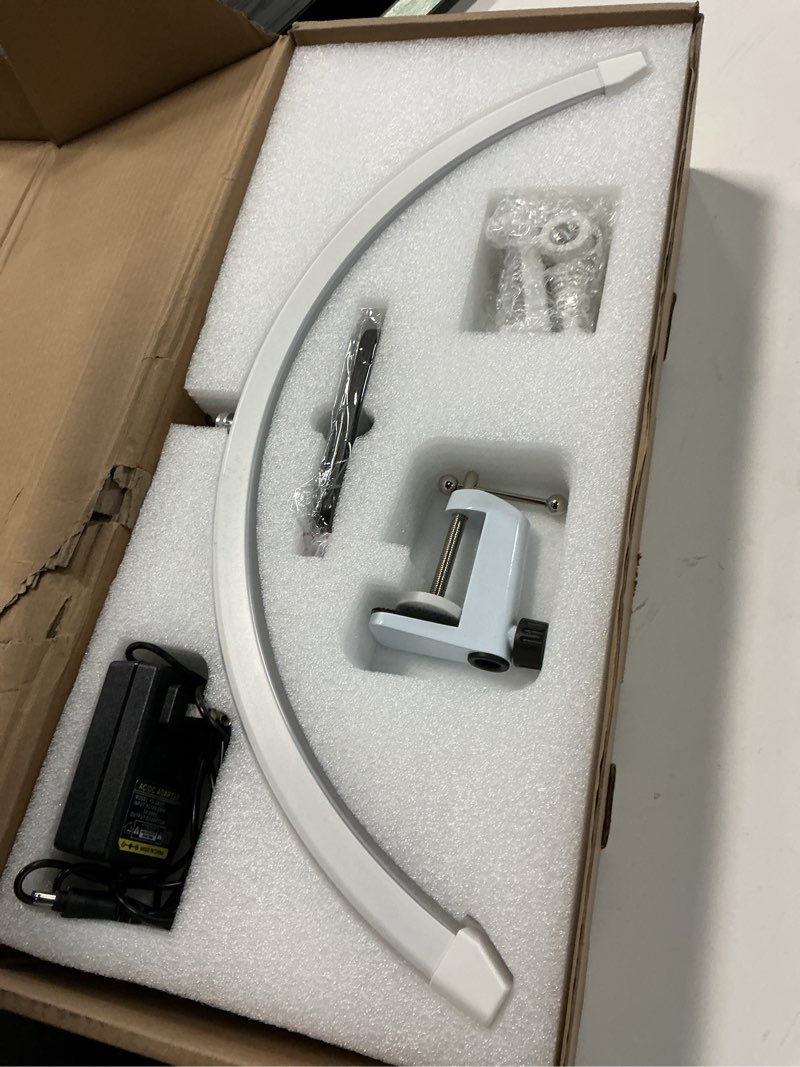 Condition photo showing Good Condition for 3000 Lm Adjustable LED Half Moon Light with Clamp & Task Lamp - Bright, Dimmable Lighting for Office, Crafts, Nails &Salon, Remote Control (CCT?White)