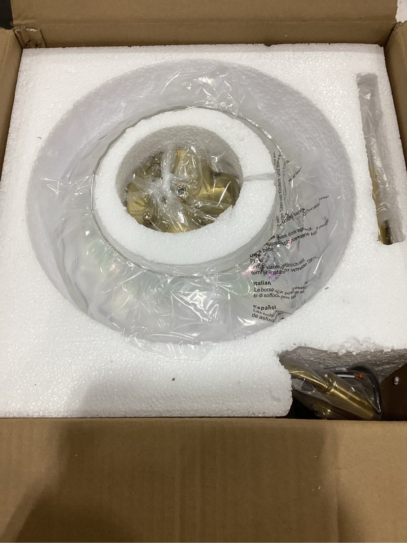 Condition photo showing New/Like New for semi flush mount ceiling light, 11.8" 2-lights ceiling light fixture with iridescent hammered glass shade, modern lighting fixture for hallway entryway foyer bedroom, brass/gold 11.8â€œ