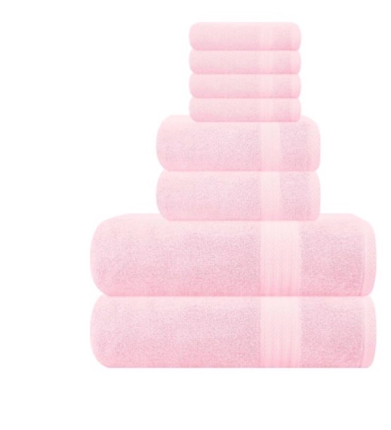 GLAMBURG Ultra Soft 24-Piece Towel Set - 100% Pure Ringspun Cotton, Contains 8 Oversized Bath Towels 27x54, 8 Hand Towels 16x28, 8 Wash Cloths 13x13 - Ideal for Everyday use, Hotel & Spa - Burgundy 24 Piece Towel Set Burgundy pink 
