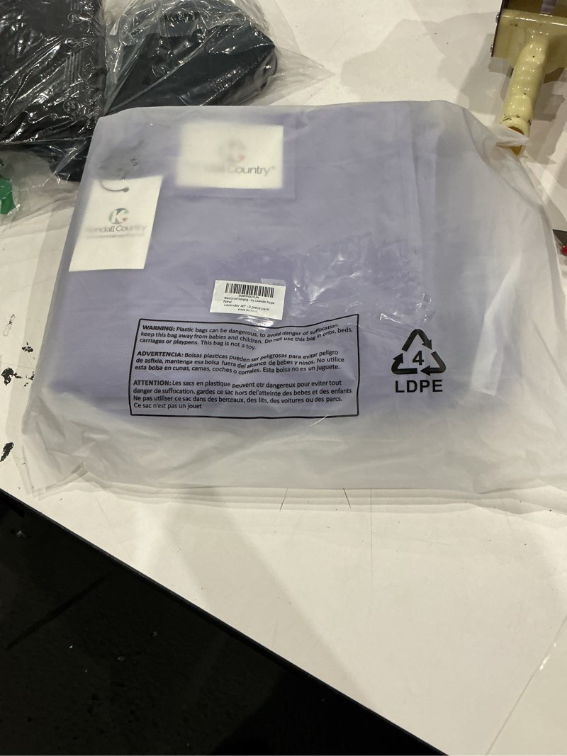 Condition photo showing New/Like New for waterproof hanging garment bag 40 inch clothes bag with gusset, 5 pockets & side zip for dance costumes, sports, skating, theatre, beauty pageants & more by kendall country, lavender purple 40 inch-2 pack lavender