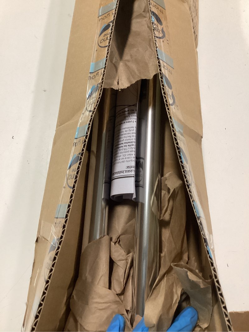 Condition photo showing As Is for Zenna Home Rustproof Double Shower Curtain Rod, Double Shower Rod, No Drill Tension or Permanent Mount Shower Rod, Extra Space for Curtain and Liner, Adjustable 44 to 72 Inches, Chrome