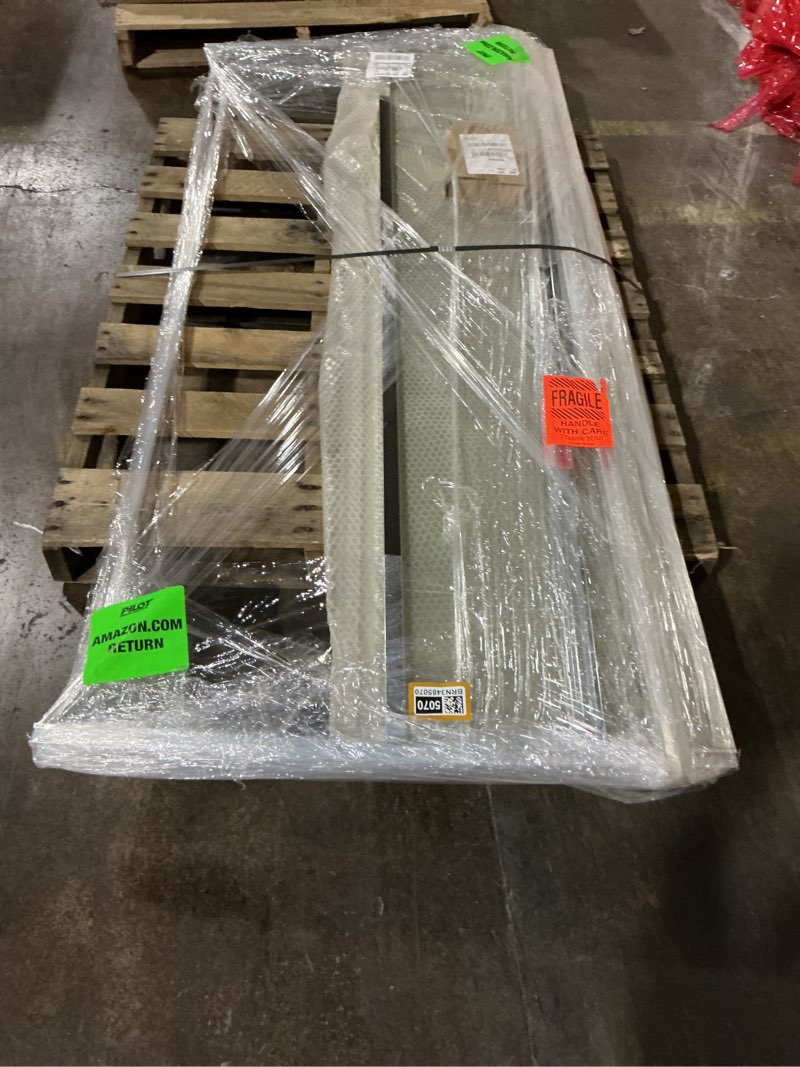 Condition photo showing Good Condition for (Similar to stock photo) GETPRO Sliding Tub Shower Door 57-60 in. W x 58 in. H Semi-Frameless Bypass Double Sliding Bathroom Glass Door for Tub,1/4 inch Clear Tempered Glass Bathtub Door Brushed Nickel