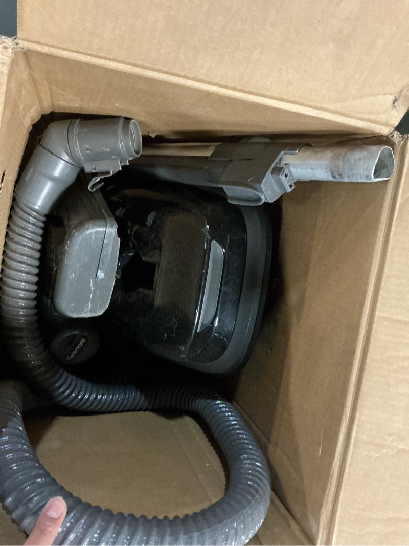 Condition photo showing As Is for kenmore bc3006 400 series pet friendly lightweight bagged canister vacuum cleaner 2-motor design with hair eliminator brushroll, hepa filter, led headlight, extended wand and auto cord rewind black