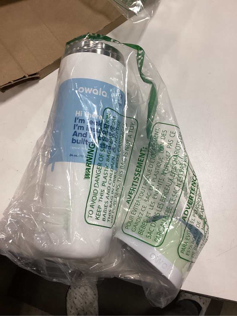 Condition photo showing New/Like New for Owala FreeSip Insulated Stainless Steel Water Bottle with Straw for Sports, Travel, and School BPA-Free Sports Water Bottle, 24 oz, Iced Breeze Iced Breeze 24 Ounces