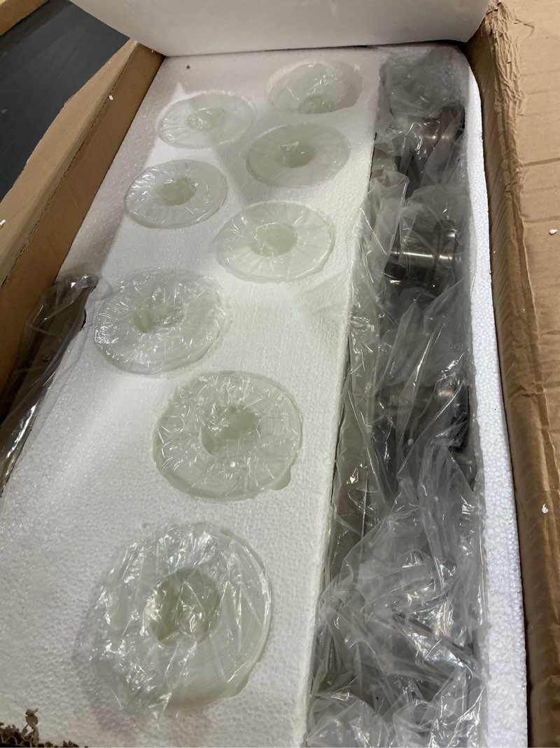 Condition photo showing Good Condition for 8-Light Bathroom Light Fixtures, 52inch Nickel Vanity Light with Milky White Glass Shade, Modern Bathroom Wall Lights Over Mirror, Farmhouse Wall Sconces Lighting for Bedroom Living Room Nickel 8-Light