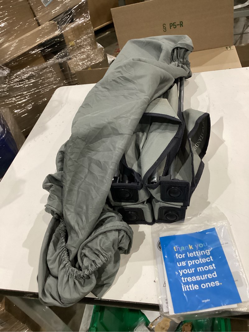 Condition photo showing Good Condition for regalo extra long my cot® portable toddler bed, foldable kids travel bed & camping cot for ages 2–8, indoor/outdoor, extra large 54” x 28” x 12”, supports up to 80 lbs, gray extra long - gray