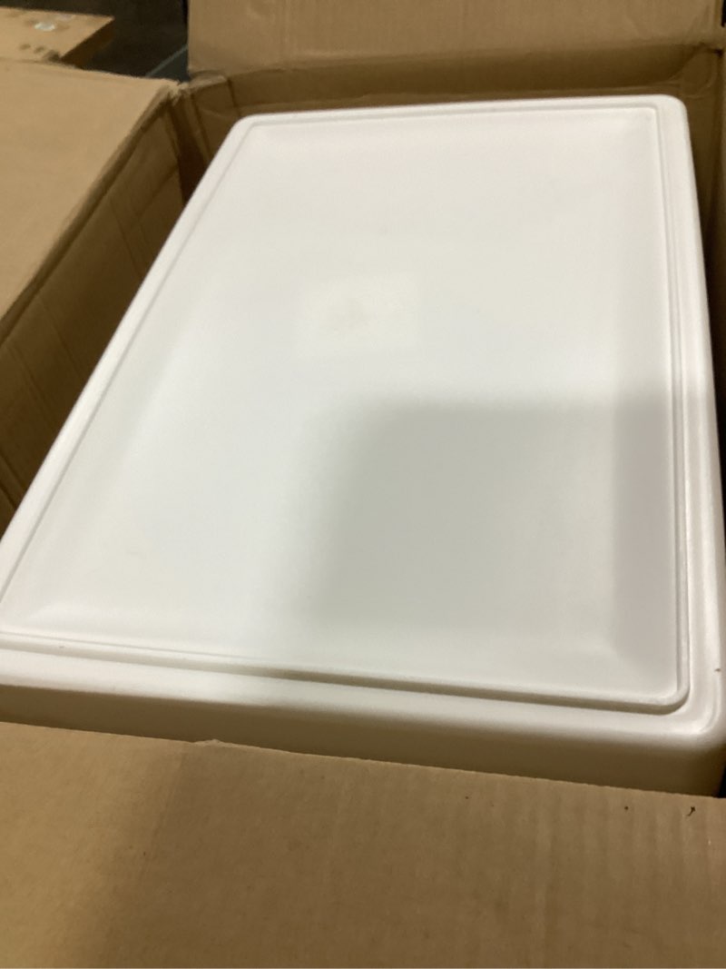 Condition photo showing Good Condition for Plastic Storage Baskets With Lid Organizing Container Lidded Knit Storage Organizer Bins for Shelves Drawers Desktop Closet Playroom Classroom Office (4M+2S, Light grey) 4M+2S Light grey