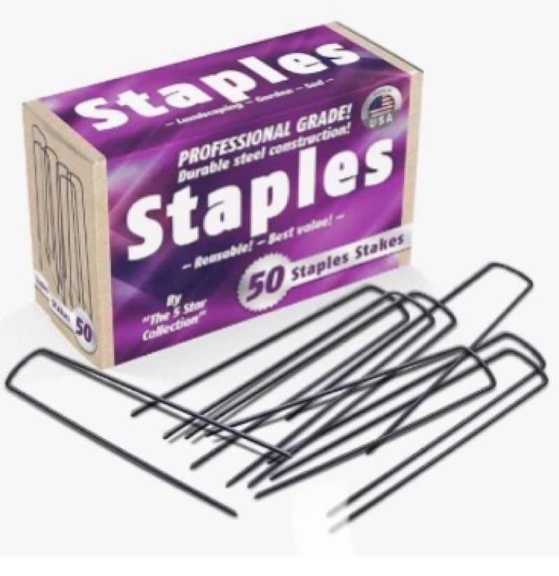 50 6-Inch Garden Landscape Staples Stakes Pins - USA Strong Pro Quality Built to Last. Weed Barrier 