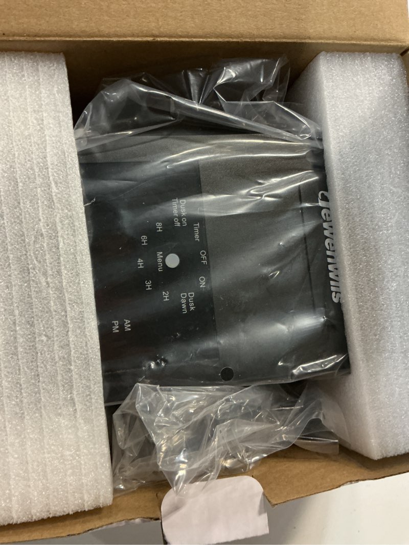 Condition photo showing Good Condition for dewenwils 120w low voltage transformer with photocell sensor & timer, 120v ac to 12v dc, weatherproof landscape lighting transformer for spotlights, garden lights, steplight, billboard… 120w-12v
