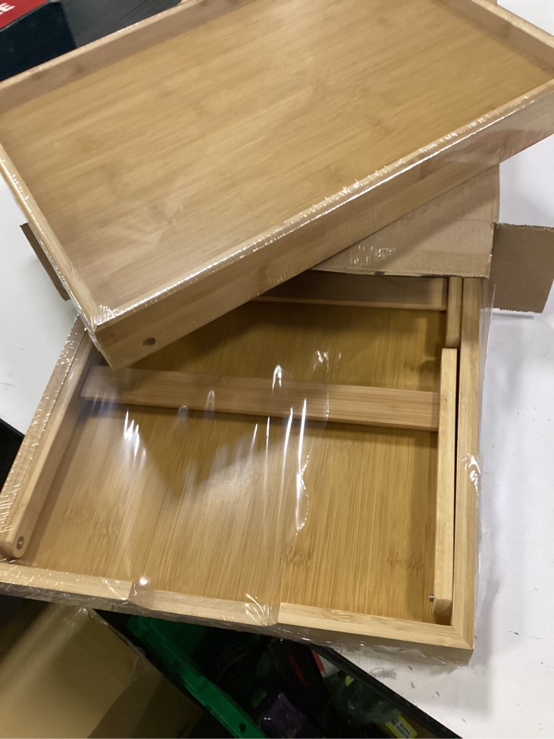 Condition photo showing Good Condition for 2 Pack Bamboo Bed Tray Table with Folding Legs,Breakfast Trays,Serving Tray for Food and Snack,Laptop Trays for Working(Natural) 2 PC Natural