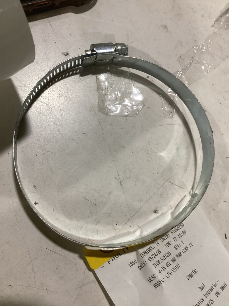 Condition photo showing Good Condition for 2pcs dryer vent clamp 4 inch, 304 stainless steel worm gear dryer hose clamp, adjustable 91-114mm key-type clamps for dryer vent hose, ductwork and automotive 4inch 2