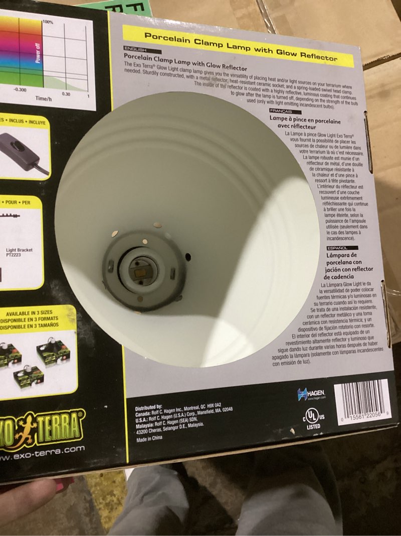 Condition photo showing New/Like New for Large glow light porcelain clamp lamp with glow reflector exo terra