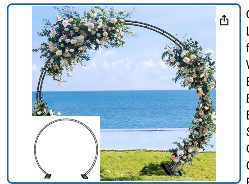 queension extra large wedding arch for ceremony 8.5ft wide 7.4ft high, metal balloon arches backdrop stand with base for party supplies, outdoor garden trellis for climbing plant, round frame, black brand: queension