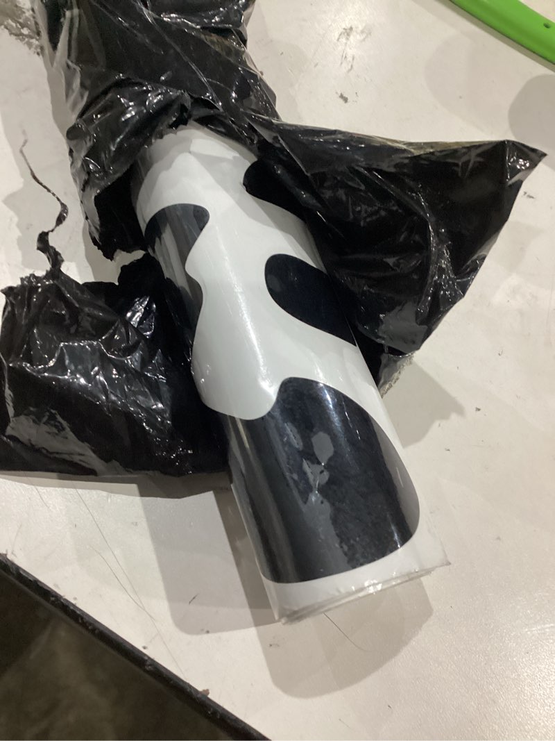 Condition photo showing As Is for 2pcs car rear quarter window leopard sticker, matte cheetah print car accessories decal, waterproof vinyl black leopard window decals, with installation tool, universal for most cars/suv/truck