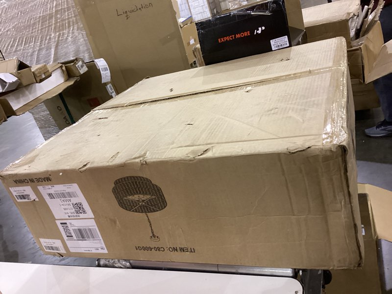 Condition photo showing As Is for 24'' Modern Crystal Chandelier 8-Lights Luxury Gold Semi Flush Mount Ceiling Light Fixtures Round Crystal Pendant Chandelier for Living Room Dining Room Foyer Bedroom Kitchen Gold Large-24”