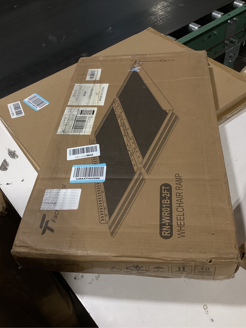 Condition photo showing Good Condition for fachnuo 2 feet portable wheelchair ramp, non-skid aluminum handicap ramps with handle, folding threshold wheel chair ramp for home steps, stairs, entry, doorways, applicable height 2-6 inches aluminum 2ft(using height 2-6'')