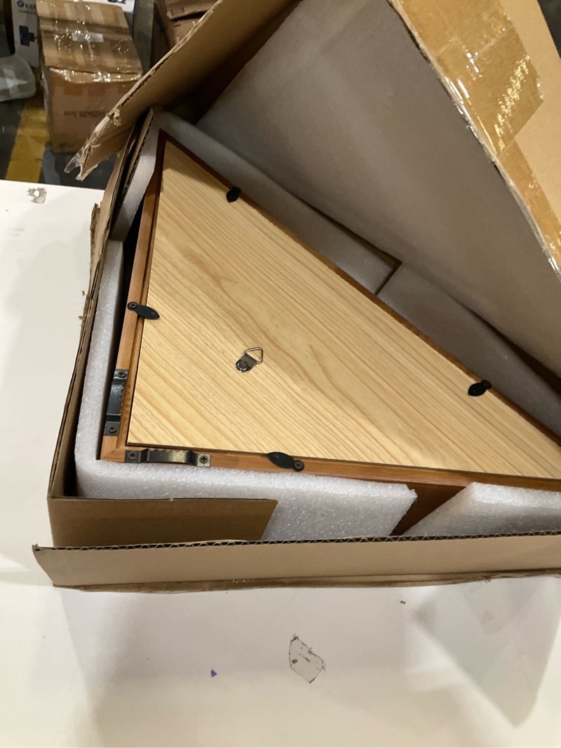Condition photo showing New/Like New for Flag Display Case for 3' x 5' Folded Flag, Solid Wood American Flag Shadow Box with HD Tempered Glass and Wall Mount for Small Triangle Flag Holder Frame (Not for Burial Flag) - Walnut Walnut 3'x5' Flag Case