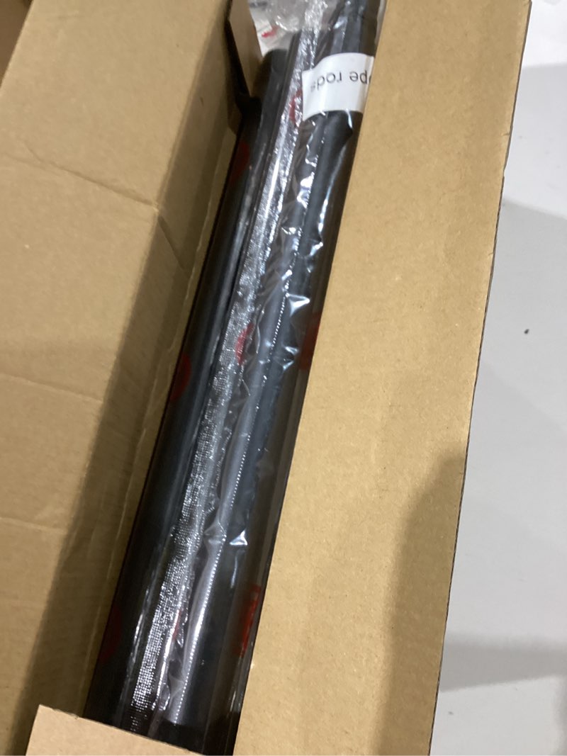 Condition photo showing As Is for zeerobee curtain rods for windows 66 to 120, 1 inch industrial wrap around black curtain rod, indoor/outdoor room divider adjustable drapery pole, 66"-120" 66" to 120" black
