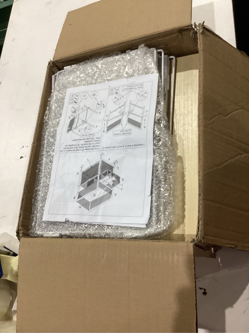 Condition photo showing As Is for Rolling Makeup Cart Organizer with 2 Drawers, Narrow Floor Skincare Organizers, Vanity Organizer Cosmetics Display Cases Holder for Skin Care Nail Polish Perfume Makeup Brush, White Narrow Makeup Cart with 2 Drawers