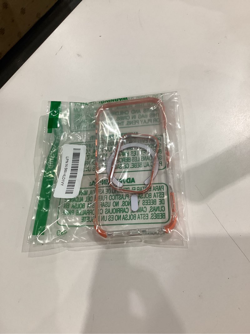 Condition photo showing Good Condition for DEERLAMN Strong Magnetic Case for iPhone 17 Pro 6.3-Inch,[Compatible with Magsafe][Military Grade Drop Protection] Clear Slim Shockproof Protective Phone Cover-Transparent+Orange for iPhone 17 Pro 6.3-Inch Transparent+Orange